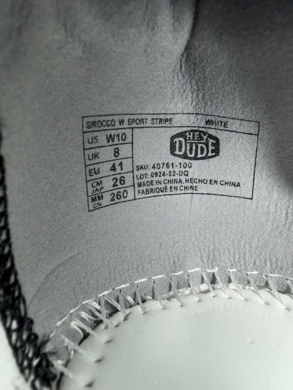 Hey Dude White and Gray Women's Sneakers- BRAND NEW! - Picture 5 of 5